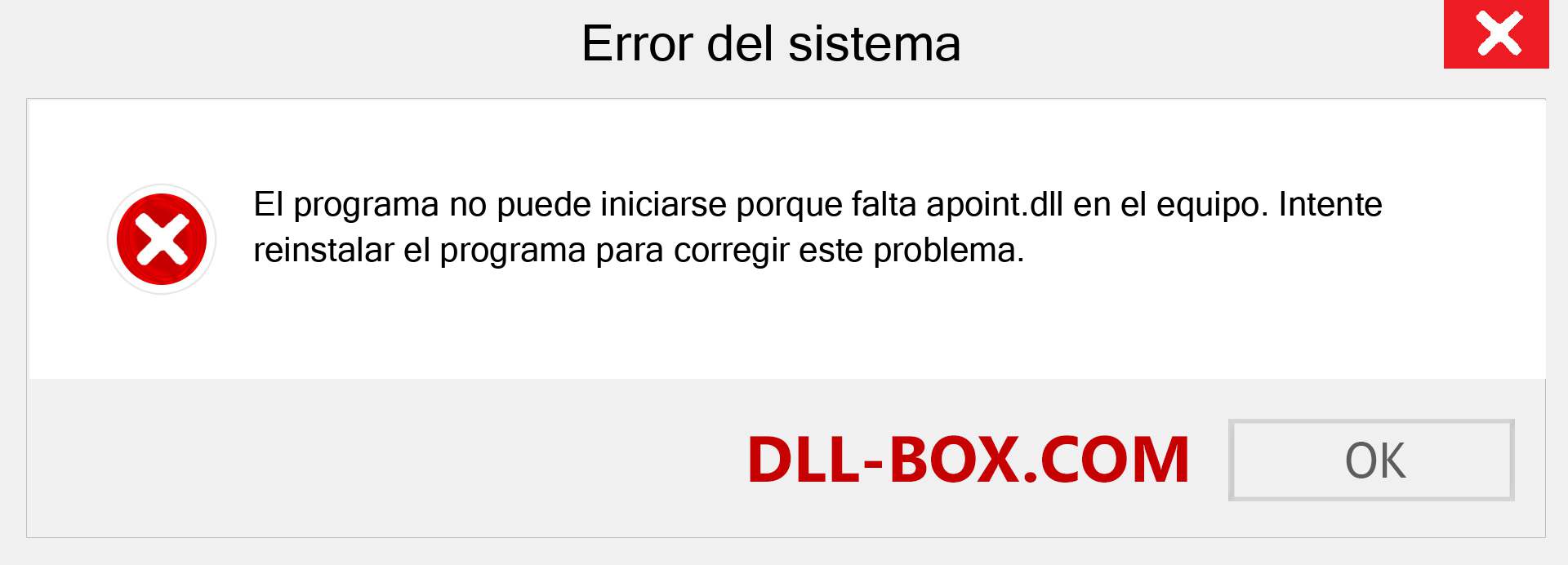 ¿Falta el archivo apoint.dll ?. Descargar para Windows 7, 8, 10 - Corregir apoint dll Missing Error en Windows, fotos, imágenes