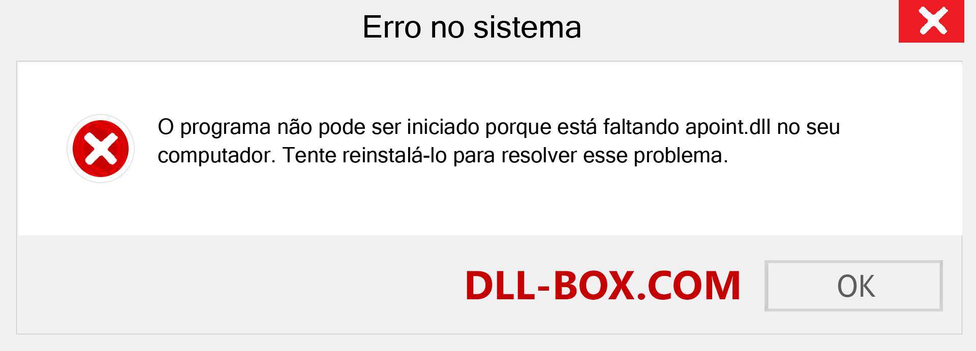 Arquivo apoint.dll ausente ?. Download para Windows 7, 8, 10 - Correção de erro ausente apoint dll no Windows, fotos, imagens